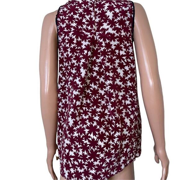 Madewell top/blouse 100% Silk Floral Canal Tank Pressed Flower Sz M Red/blue - Picture 4 of 10